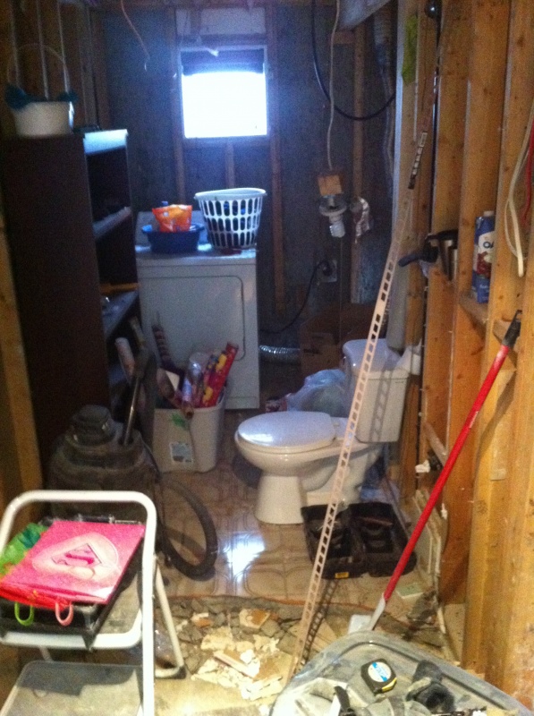 Bathroom is officially a disaster area.