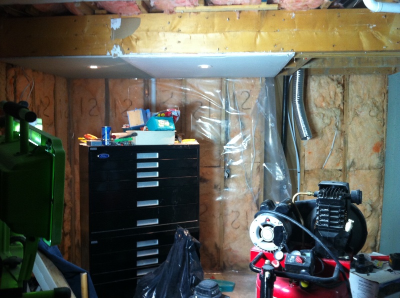 Closing up the wall and bulkhead - added new potlights