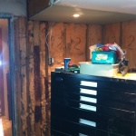 Closing up the wall and bulkhead - added new potlights