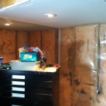 Closing up the wall and bulkhead - added new potlights