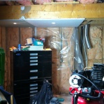 Closing up the wall and bulkhead - added new potlights