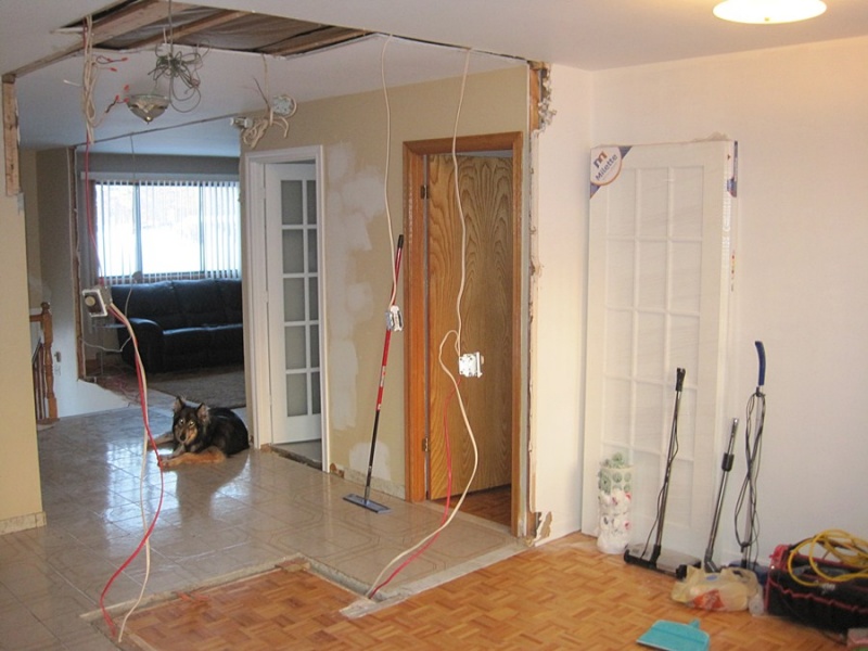 Older pics - Result of tearing out walls in the kitchen and hallway!