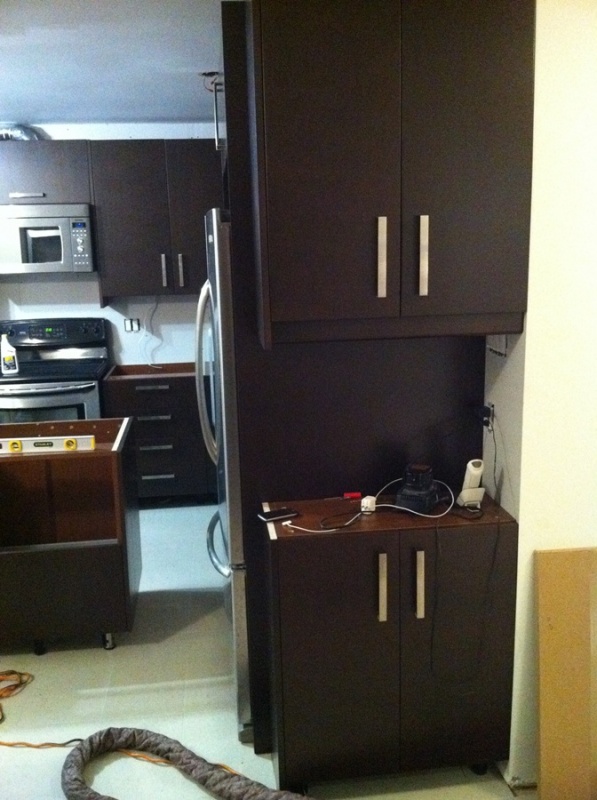 Kitchen cabinets and doors installed!  Time for detailing (kickplates and remaining panels) and countertops!