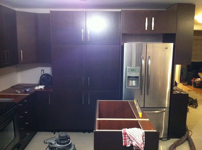 Kitchen cabinets and doors installed!  Time for detailing (kickplates and remaining panels) and countertops!