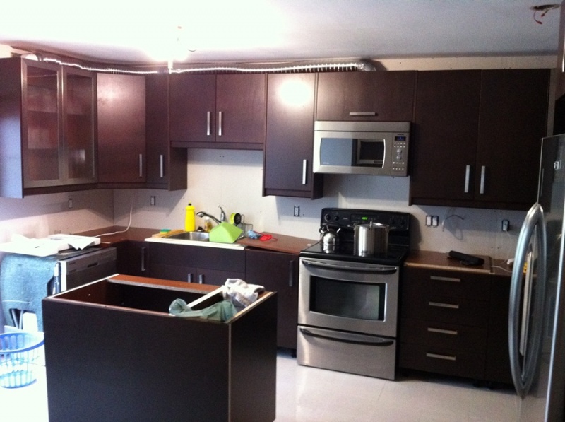 Kitchen cabinets and doors installed!  Time for detailing (kickplates and remaining panels) and countertops!