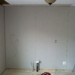 Starting on patching the ceiling drywall