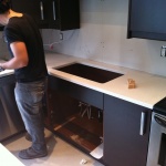 Quartz counters being installed!