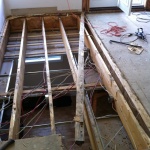 Fixing the floor beams and building up the subfloor!