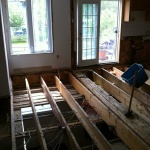 Fixing the floor beams and building up the subfloor!